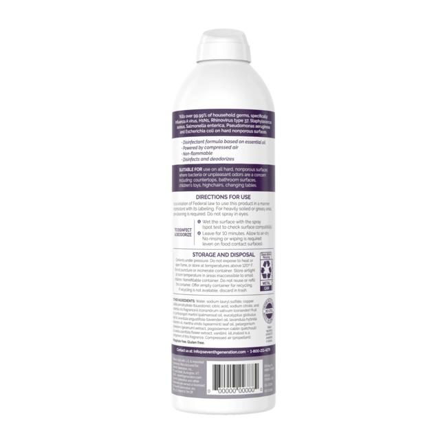 Disinfectant Spray Lavender, Vanilla & Thyme Seventh Generation