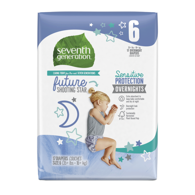 Overnight Baby Diapers Size 6 (35+ lbs) Seventh Generation