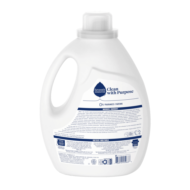 Liquid Laundry Detergent Free & Clear Seventh Generation