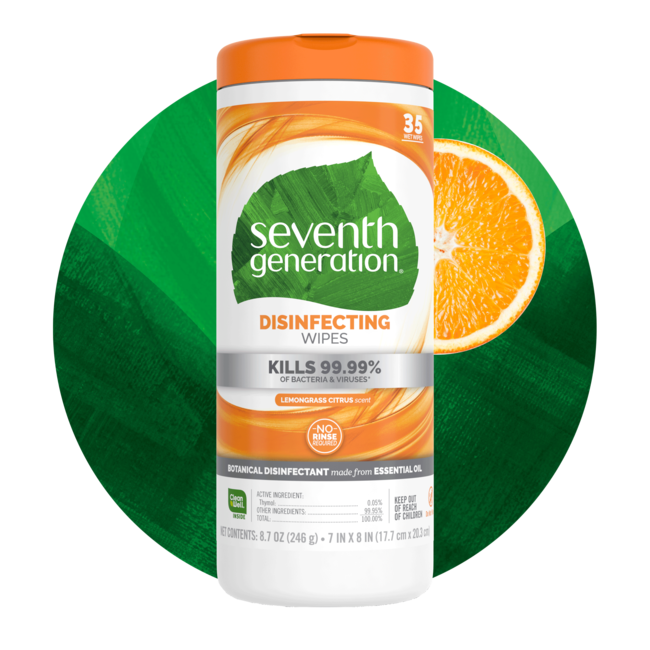 Disinfecting Wipes Lemongrass Citrus Seventh Generation