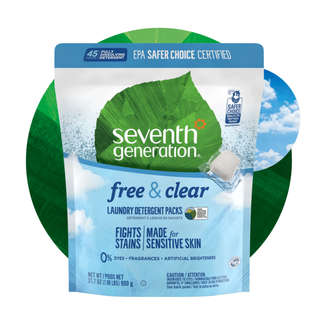 Laundry Detergent Packs Free & Clear Seventh Generation