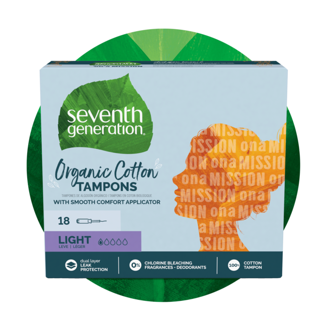 Organic Cotton Tampons Light Absorbency Seventh Generation