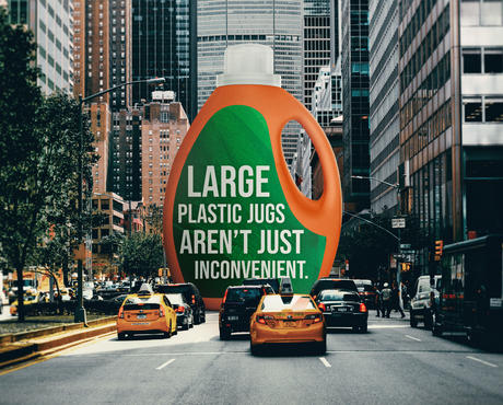 An Inconvenient Jug - Giant Plastic Jug in NYC Street