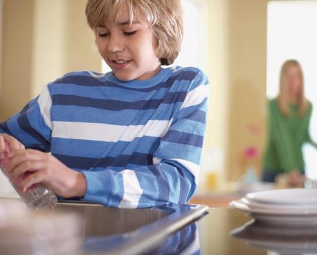Child Drying Glass