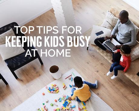 Family Keeping Busy in Living Room