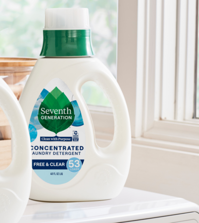 Concentrated Laundry Detergent Free and Clear in Laundry Room