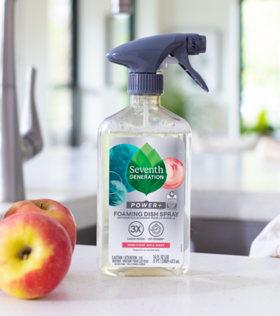 Foaming Dish Spray - Honeycrisp Apple - on kitchen counter