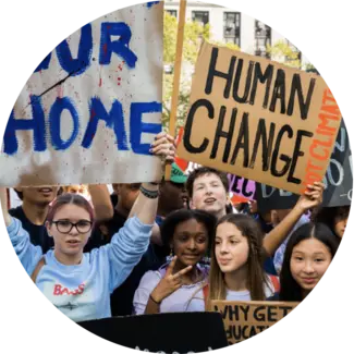 Youth gather and peacefully protest