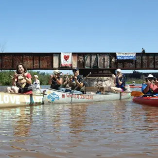 Water protest via canoe
